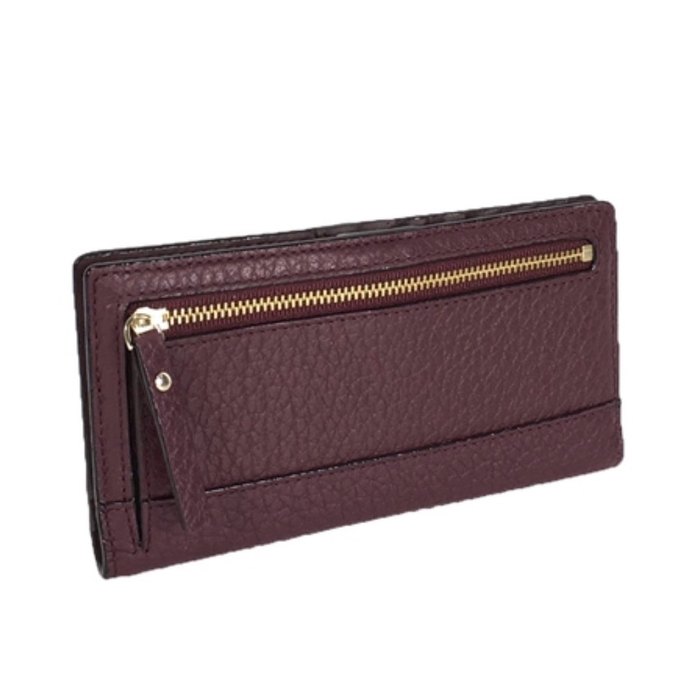 Kate Spade Bay Street Stacy Leather Wallet NEW Black Cherry Burgundy - Picture 3 of 6